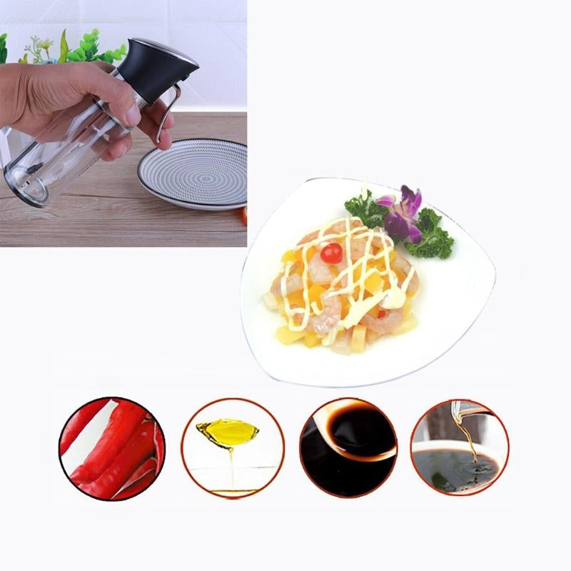 ELECTROPRIME 2 in 1 Olive Oil Dispenser Bottle Pot Oil Container Storage Bottle Vinegar Sprayer Spice Oiler Sauce Kitchen Cooking Tools