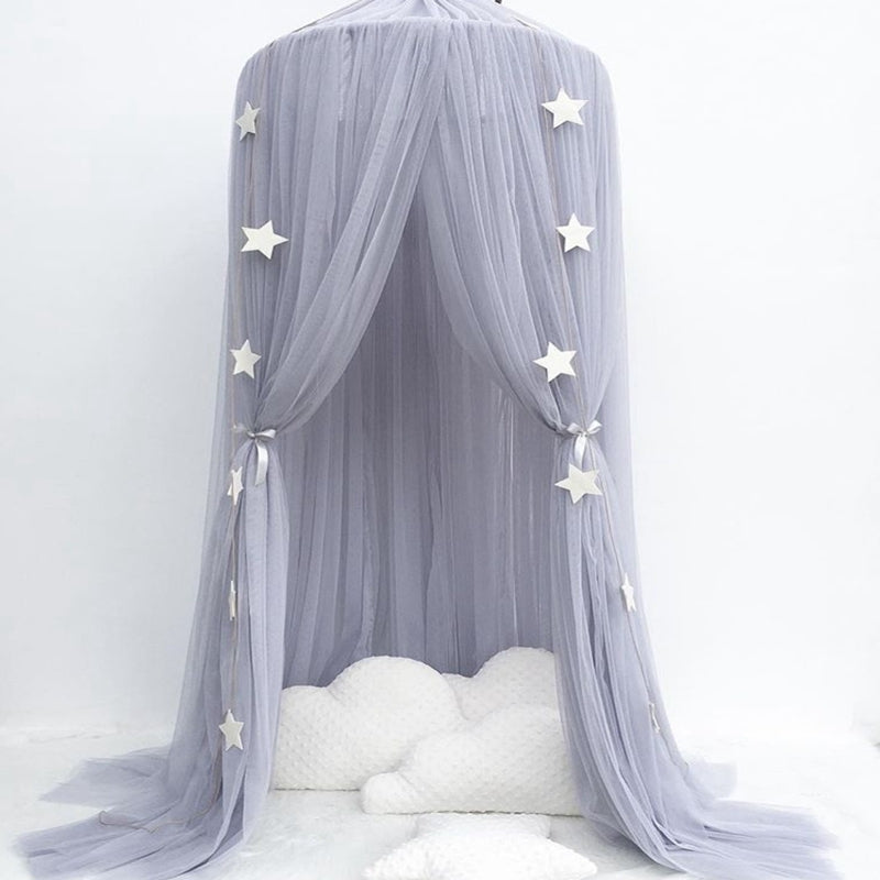 ELECTROPRIME Baby Bed Curtain Hung Dome Mosquito Net Girls Crown Hanging Net Princess Tents(Khaki)