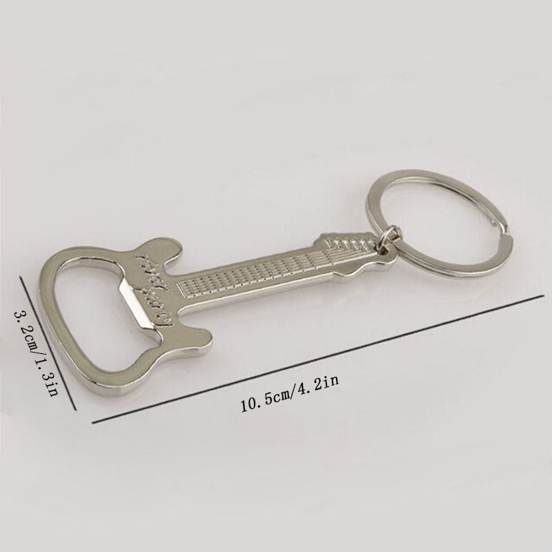 ELECTROPRIME 2 PCS Zinc Alloy Beer Guitar Bottle Opener Keychain Keyring Key Chain