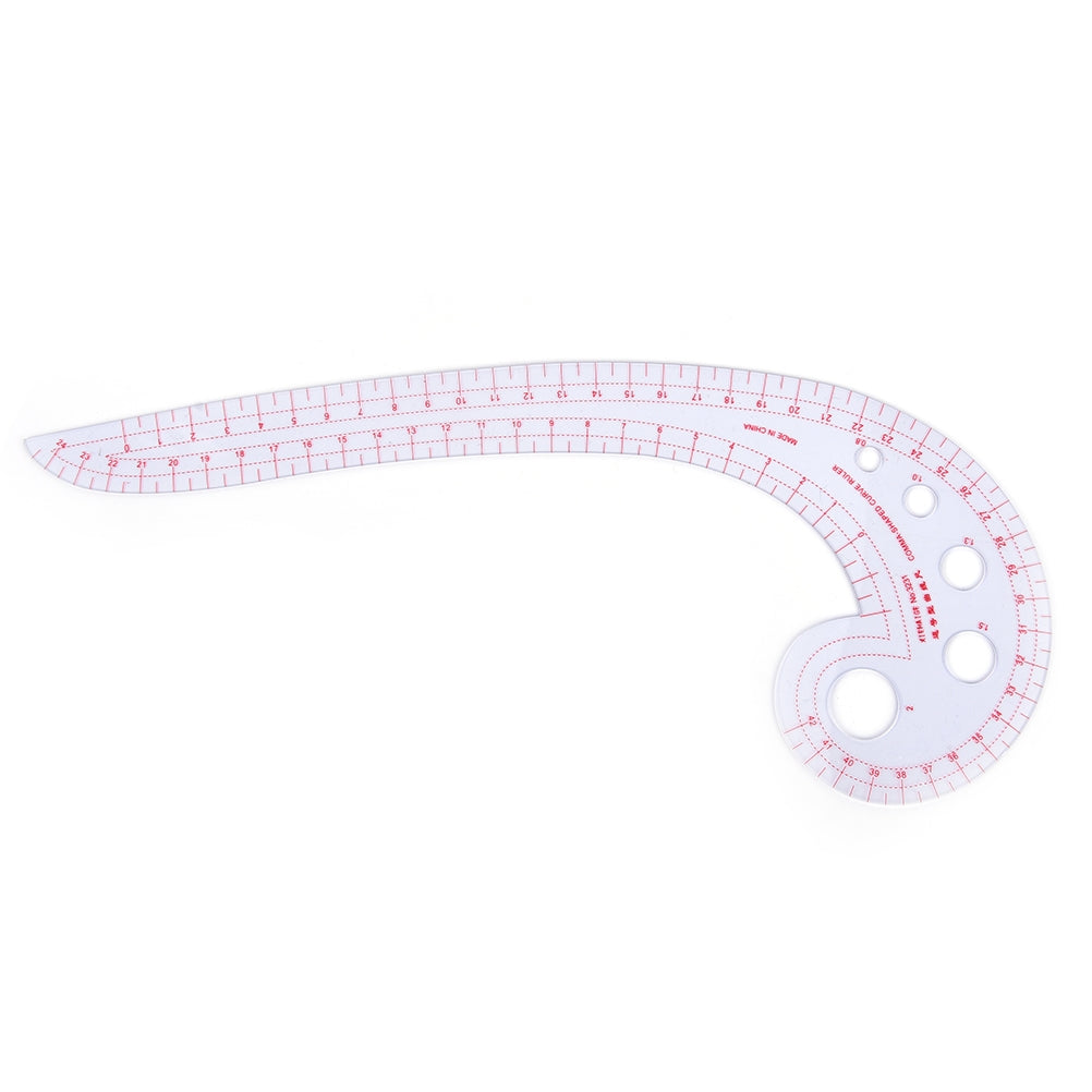 ELECTROPRIME 2 PCS Long Comma Shaped Plastic Transparent Curve Ruler(Transparent)