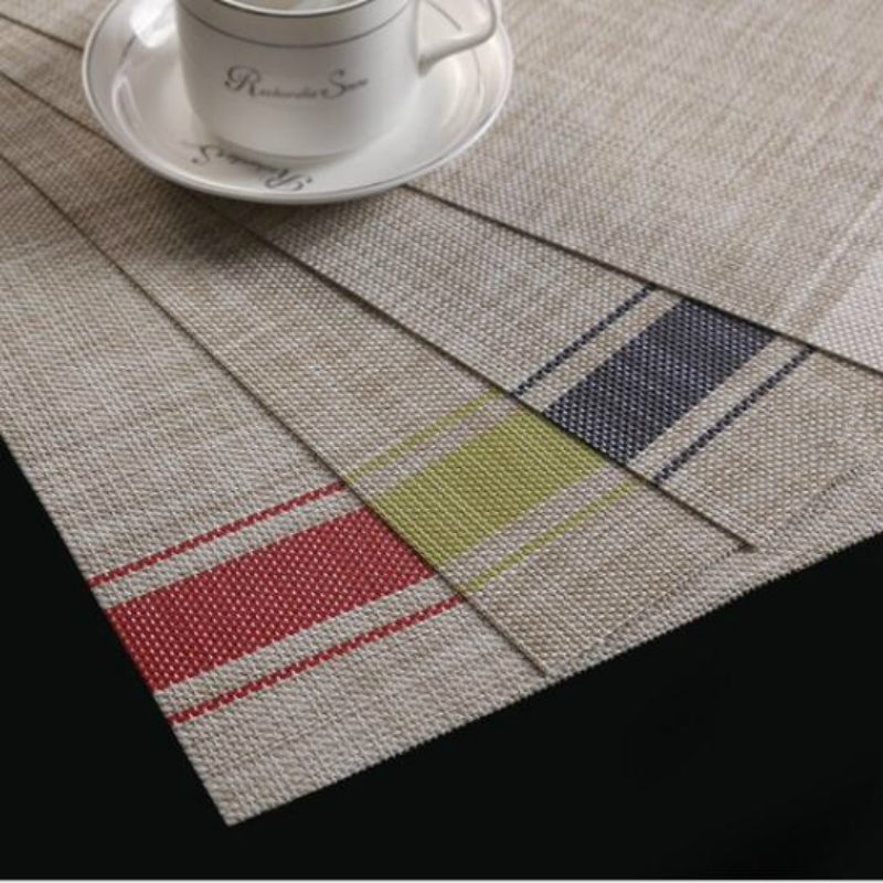 ELECTROPRIME 2 PCS Durable PVC Table Mats Coffee Cup Pad Braided Slip Placemats, Size: 30x45cm(Green)