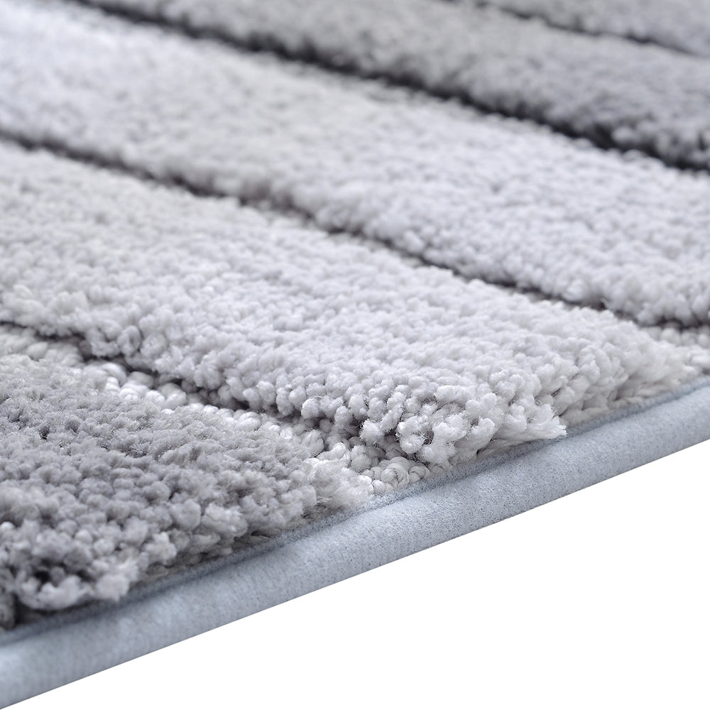 ELECTROPRIME Stripe Indoor Anti-slip Bathroom Kitchen Floor Mat Microfiber Rug Carpet, Size:46x71cm(Blue)