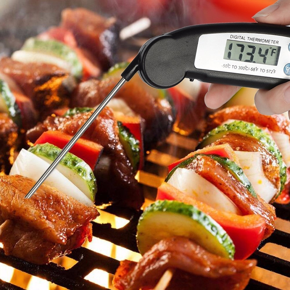 ELECTROPRIME Folding Meat Thermometer Digital Kitchen Thermometer Food Cooking BBQ Probe, Random Color Delivery