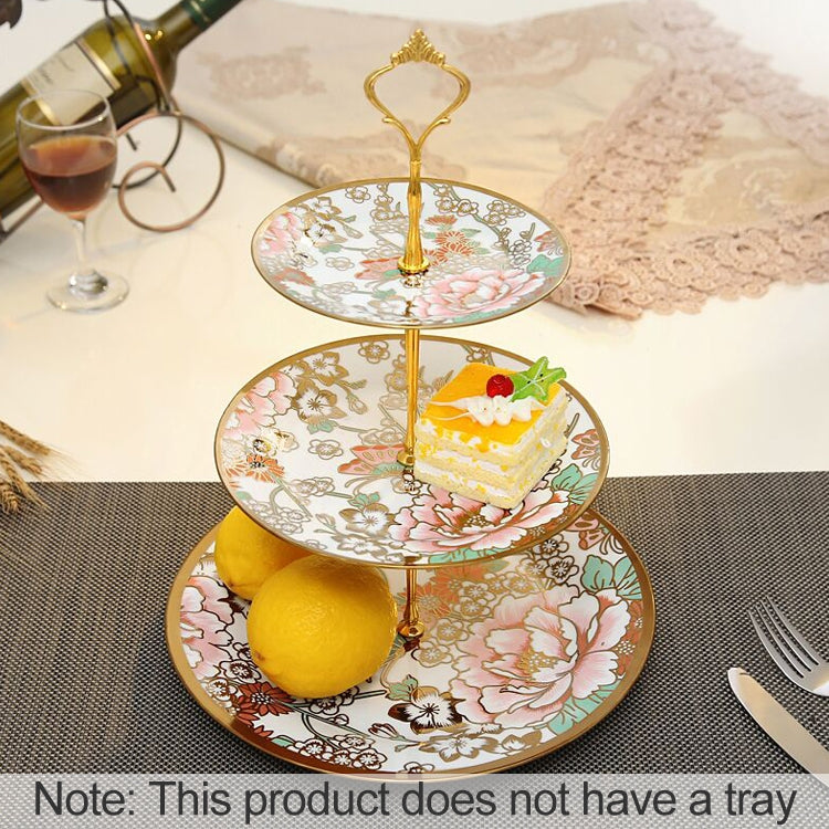 ELECTROPRIME 1 Set Sweets Candy Cupcake Tray Wedding Party Cake Display Stand Zinc Alloy Golden Tone cake stand(Gold)