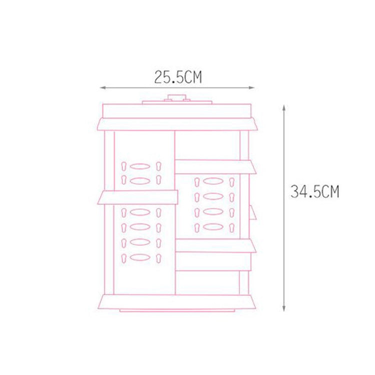 ELECTROPRIME 360 Degree Rotating Makeup Storage Box Diamond Shape Drawer Multilayer Dresser Desktop Shelf With Drawer(White)