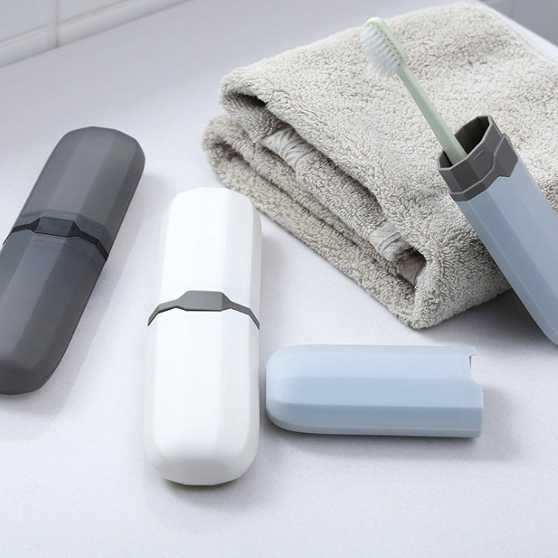 ELECTROPRIME Outdoor Travel Portable Toothpaste Toothbrush Household Storage Cup Box Case(White)