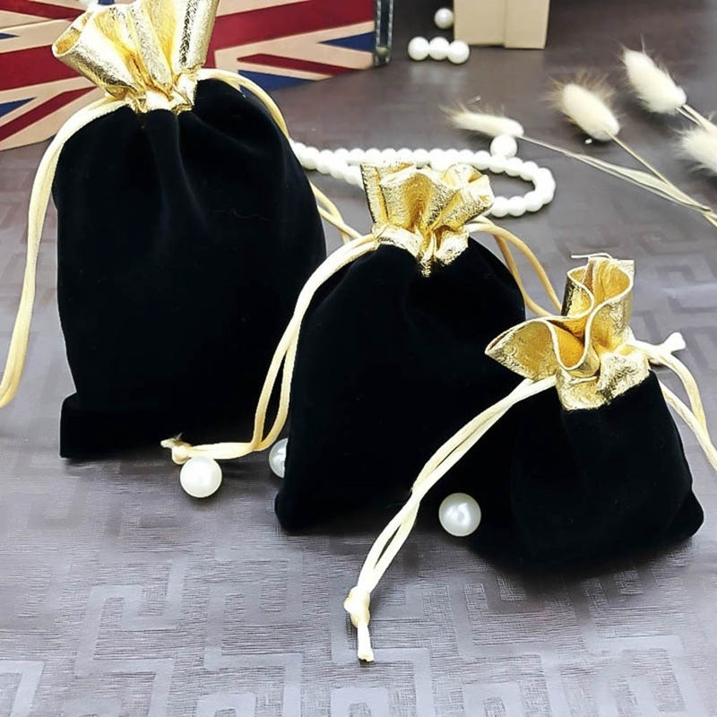 ELECTROPRIME Velvet Bag Jewelry Storage Bag Christmas New Year Holiday Blessing Bag, Size:12x15cm(Black)