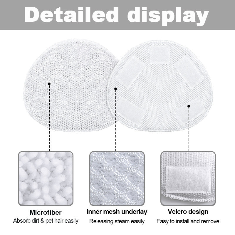 ELECTROPRIME Microfiber Steam Mop Cloth Cover Mop Pad Replacement Triangle Cloth for Sienna Steam Mop(White)