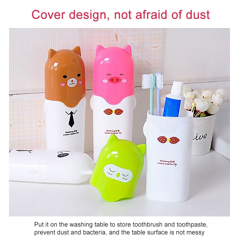 ELECTROPRIME Outdoor Travel Camping Towel Toothbrush Toothpaste Multi Cap Storage Case(white panda)