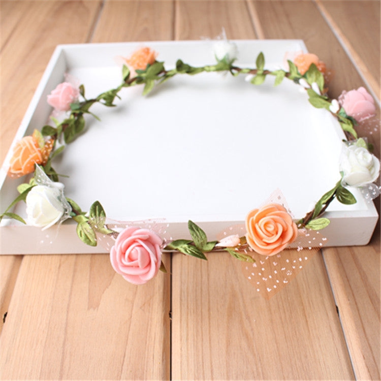ELECTROPRIME DIY Mini Foam Rose Artificial Flower Bouquet Multicolor Rose Wedding Flower Decoration Scrapbooking Fake Rose Flower(Orange)