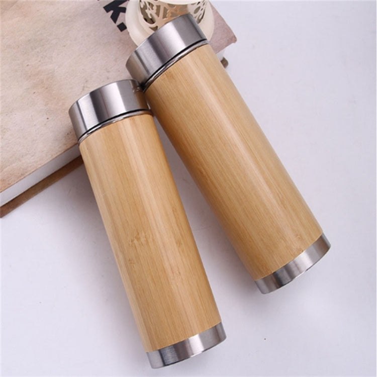 ELECTROPRIME Creative Bamboo Thermos Bottle Stainless Steel Vacuum Flask, Capacity:450ml, Style: Stainless Steel