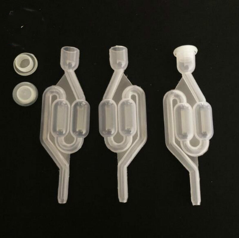ELECTROPRIME Water Seal Exhaust One way Home Brew Wine Fermentation Airlock Brewing Sealed Plastic Air Lock Check Valve Water Sealed Valves(Uncovered plain check valve)