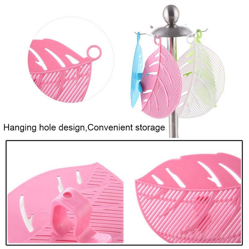 ELECTROPRIME Leaf Shaped Rice Wash Gadget Noodles Beans Colanders Strainers Cleaning Tool, Size:10.5x14.5cm(White)