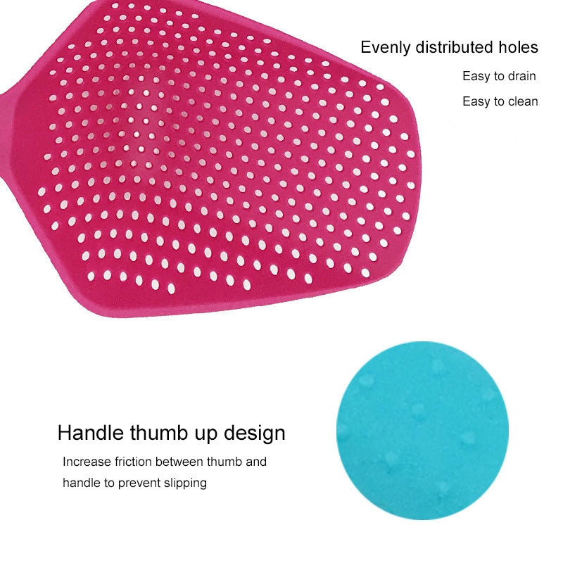 ELECTROPRIME Plastic Drain Shovel Strainers Water Leaking Shovel Kitchen Cooking Ice Shovel Colander(Pink)
