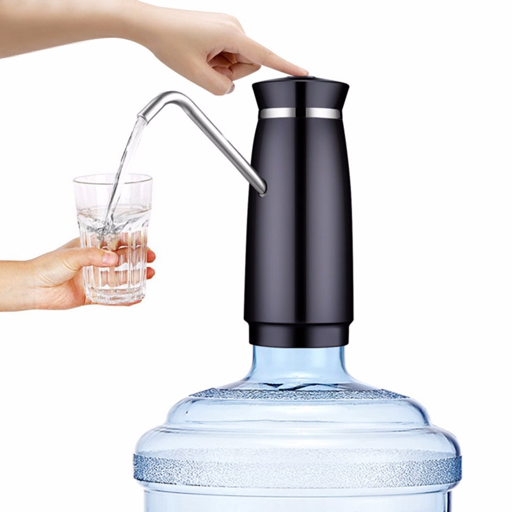 ELECTROPRIME Stainless Steel Automatic Electric Portable Water Pump Dispenser Water Feeder Gallon Drinking Bottle Switch(Black)