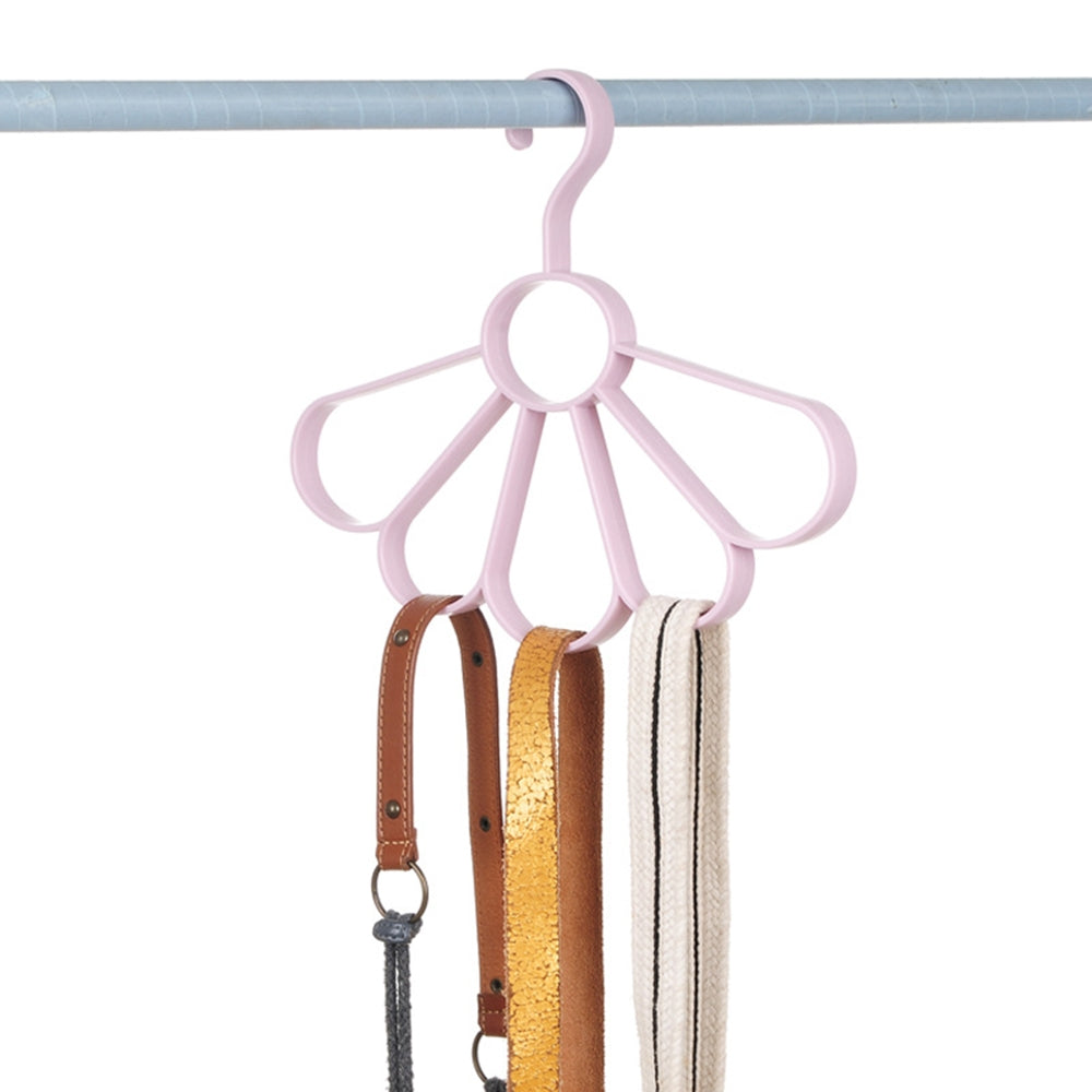 ELECTROPRIME 2PCS Plain Wind Petal Scarf Hanger Multifunctional Fan Hanger Belt Drying Rack(Pink)