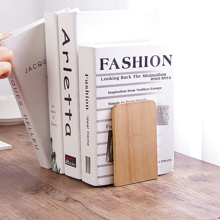 ELECTROPRIME Anti-skid Bookends Shelf Holder Book Nature Wood Stand(Square)