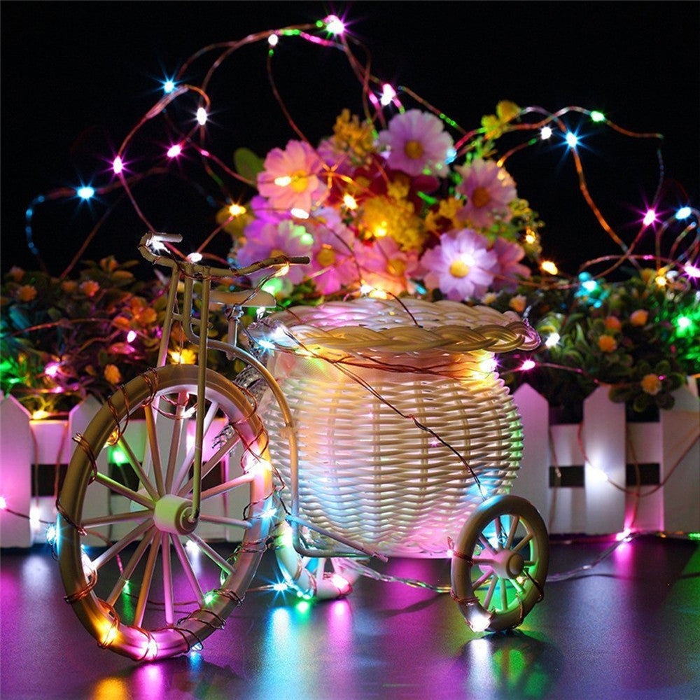 ELECTROPRIME 22m 200 LEDs Solar Powered Home Garden Copper Wire String Fairy Light Outdoor Christmas Party Decor Strip Lamp with 8 Modes(White Light)