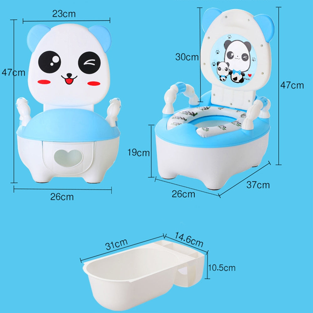 ELECTROPRIME Baby Potty Toilet Bowl Training Seat Portable Urinal Comfortable Backrest Cartoon Cute Toilet(Pink cute dog)