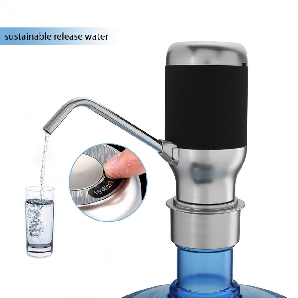 ELECTROPRIME Wireless Electric Automatic Water Bottle Pump Smart Dispenser USB Rechargeable Electric Battery Drinking Water Bottle Pump(Black)