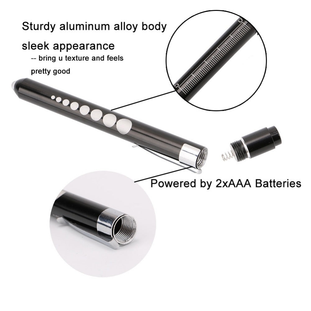ELECTROPRIME 5 PCS Mini Pocket Penlight Torch Light LED Flashlight Mouth Ear Care Inspection Lamp(Silver)