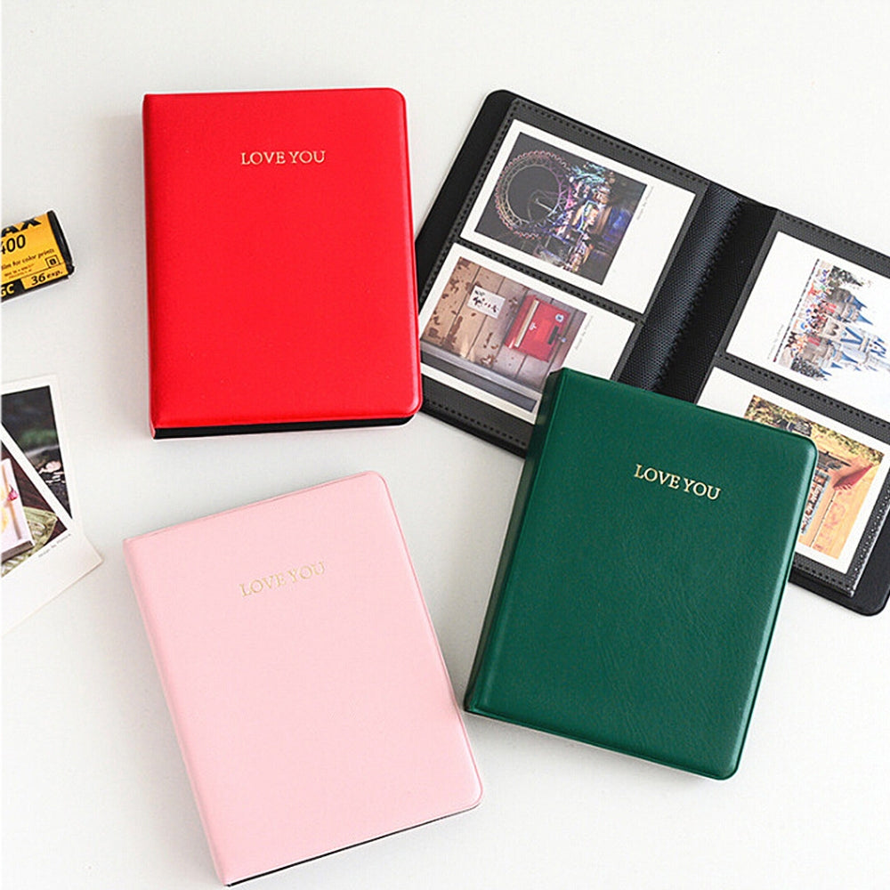 ELECTROPRIME LOVEYOU Words Cover Standard Mini Photo Album Book, Specification:5 inch 32 Sheets(Green)