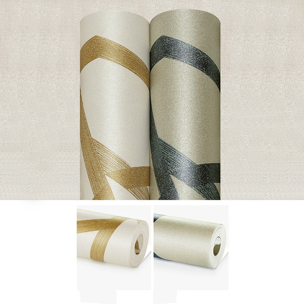 ELECTROPRIME Modern Minimalist Geometric Pattern Non-woven Wallpaper Bedroom Living Room Wallpaper(Golden)