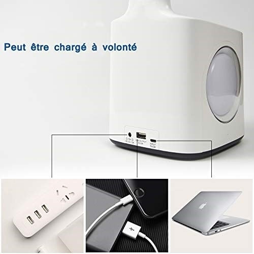 ELECTROPRIME 10W Touch Control 3-speed Adjustment Light DimmableEye Protection Table Lamp Coloured Night Light with Pen Holder & Alarm Clock