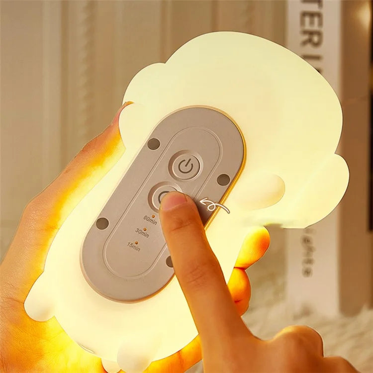 Cute Dog Touch Night Lamp Bedroom Decoration LED Light USB Charging Bedside Tap Lamp