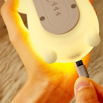 Cute Dog Touch Night Lamp Bedroom Decoration LED Light USB Charging Bedside Tap Lamp