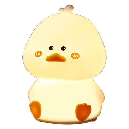 Bedroom Colorful Light Mini Duck Shape Bedside Tap Lamp USB Charging LED Night Light