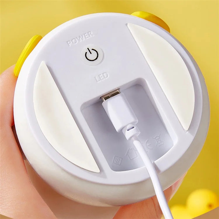 Bedroom Colorful Light Mini Duck Shape Bedside Tap Lamp USB Charging LED Night Light