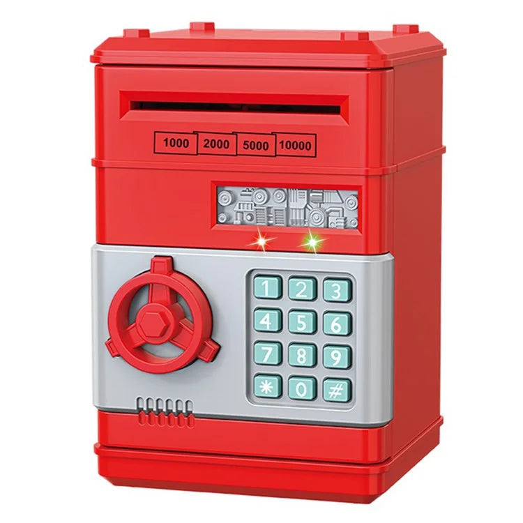 7901 Kids Cartoon Electronic ATM Password Piggy Bank Cash Coin Can Auto Scroll Paper Money Saving Box Gift