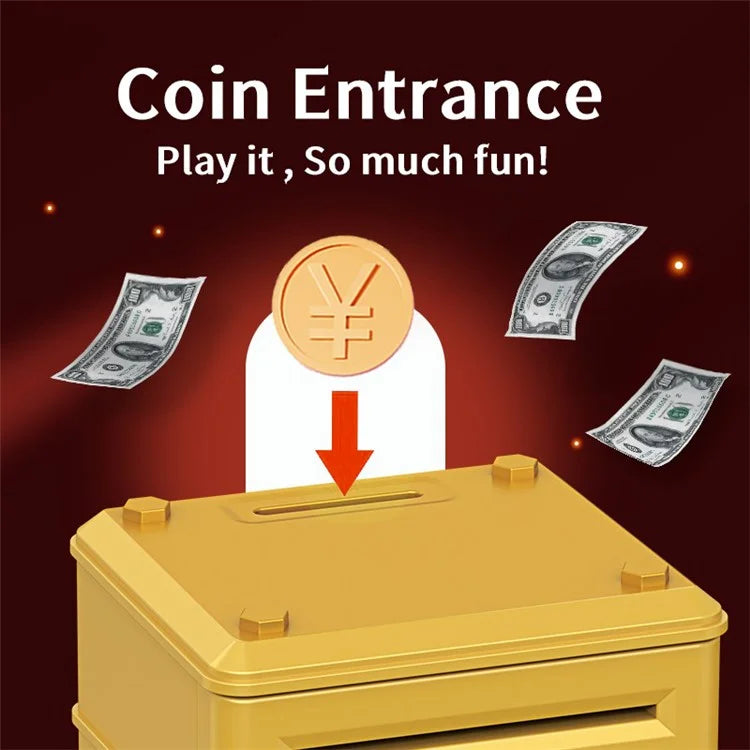 7901 Kids Cartoon Electronic ATM Password Piggy Bank Cash Coin Can Auto Scroll Paper Money Saving Box Gift