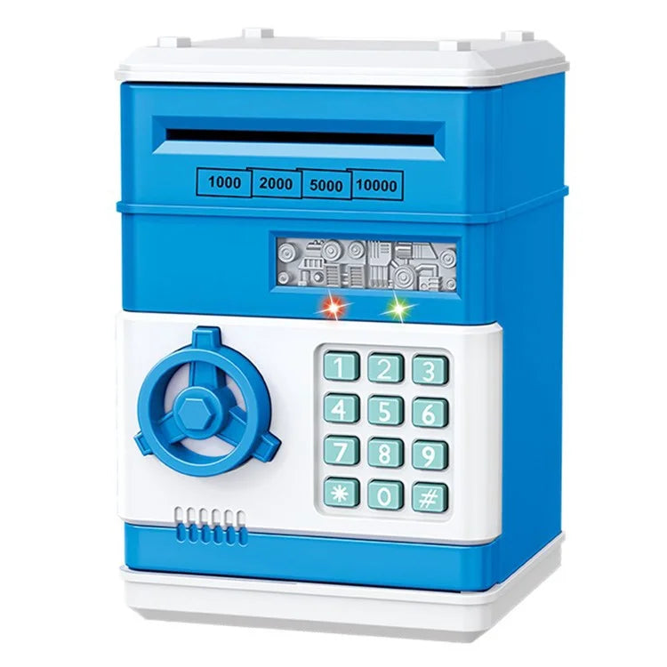 7901 Kids Cartoon Electronic ATM Password Piggy Bank Cash Coin Can Auto Scroll Paper Money Saving Box Gift