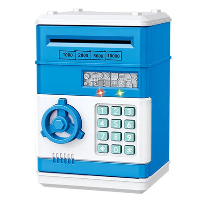 7901 Kids Cartoon Electronic ATM Password Piggy Bank Cash Coin Can Auto Scroll Paper Money Saving Box Gift