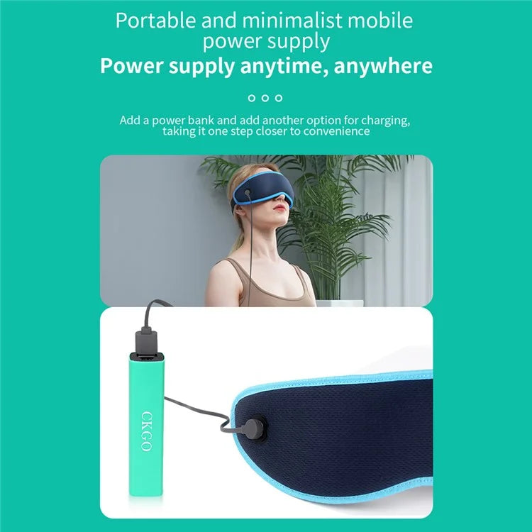 CKGO Y09-Plus Decompression Bluetooth Music Player Eye Mask Sleep Shading Eye Massage Mask, Magnetic Battery Powered