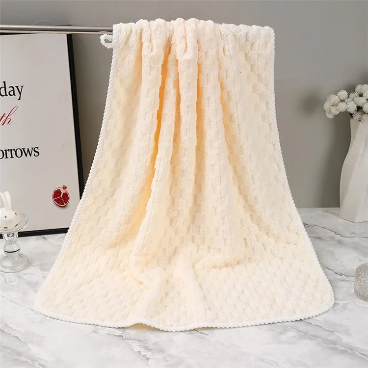 YJ-002 Ultra Soft Bath Towel 70x140cm Highly Water Absorbent Coral Fleece Towel Body Cover