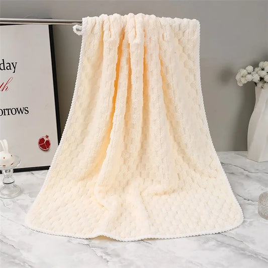 YJ-002 Ultra Soft Bath Towel 70x140cm Highly Water Absorbent Coral Fleece Towel Body Cover