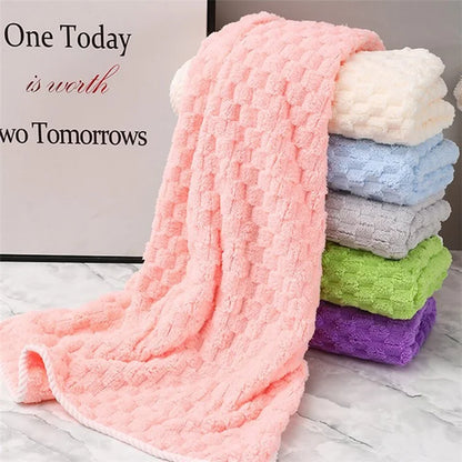 YJ-002 Ultra Soft Bath Towel 70x140cm Highly Water Absorbent Coral Fleece Towel Body Cover
