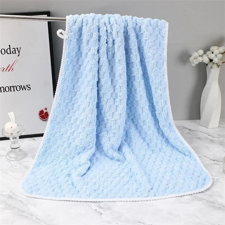 YJ-002 Ultra Soft Bath Towel 70x140cm Highly Water Absorbent Coral Fleece Towel Body Cover