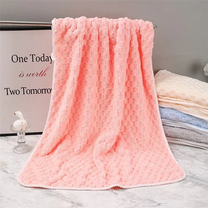 YJ-002 Ultra Soft Bath Towel 70x140cm Highly Water Absorbent Coral Fleece Towel Body Cover