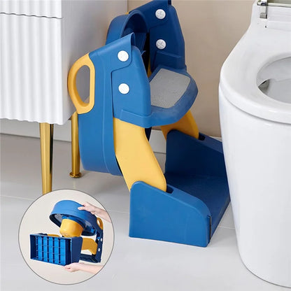 M301-BC PU Seat Cushion Foldable Toilet Baby Children Potty Training Toilet Seat with Ladder