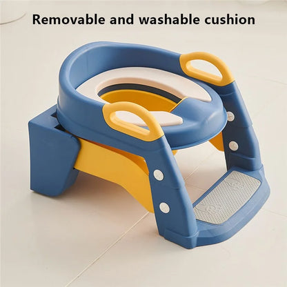 M301-BC PU Seat Cushion Foldable Toilet Baby Children Potty Training Toilet Seat with Ladder