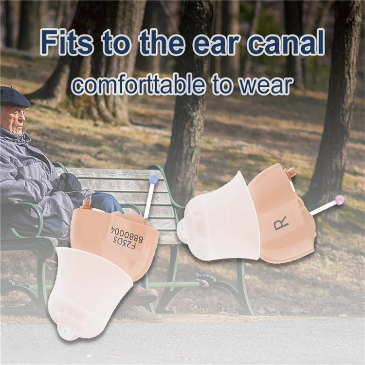 F23D3 Invisible CIC Hearing Amplifier 16 Channels Noise Reduction Wireless Hearing Aid for Elderly Deaf, Single Ear