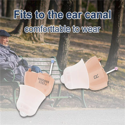 F23D3 Invisible CIC Hearing Amplifier 16 Channels Noise Reduction Wireless Hearing Aid for Elderly Deaf, Single Ear