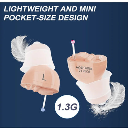 F23D3 Invisible CIC Hearing Amplifier 16 Channels Noise Reduction Wireless Hearing Aid for Elderly Deaf, Single Ear