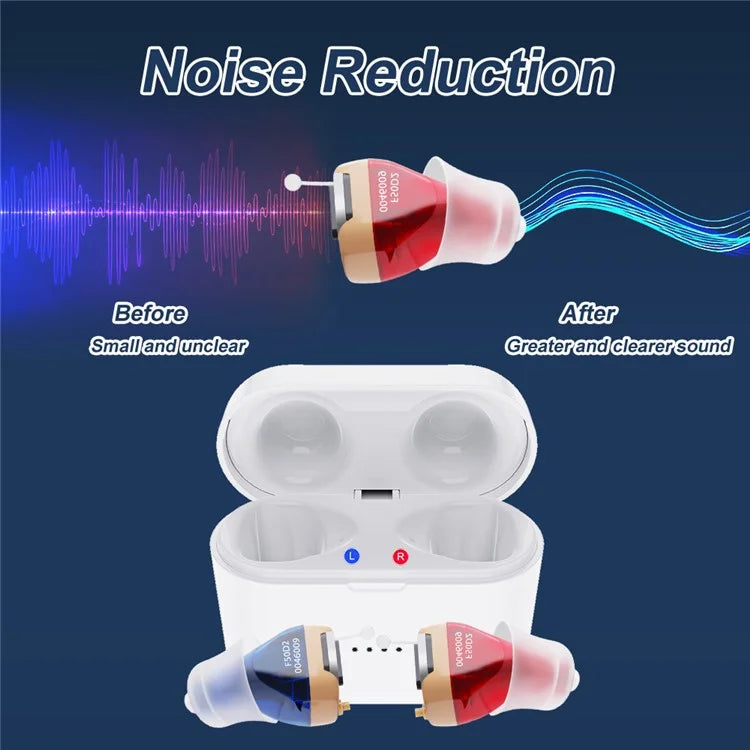 F50D2 Invisible In-Ear Digital Hearing Aid Elderly Noise Reduction Hearing Amplifier (Single Ear)