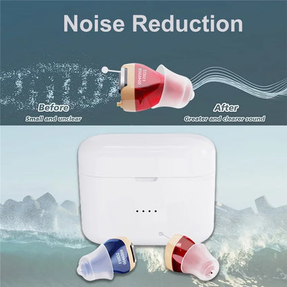 F50D2 Invisible In-Ear Digital Hearing Aid Elderly Noise Reduction Hearing Amplifier (Single Ear)