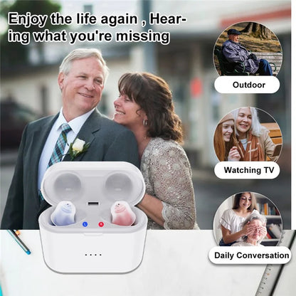 F50D2 Invisible In-Ear Digital Hearing Aid Elderly Noise Reduction Hearing Amplifier (Single Ear)